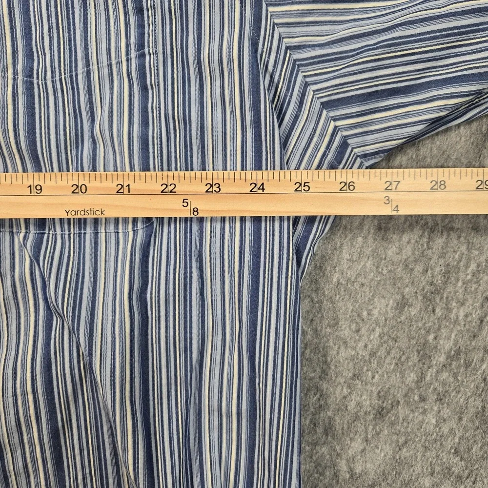 Polo Ralph Lauren Jerome Shirt Mens XL Blue Striped‎ Cotton Button Front Casual